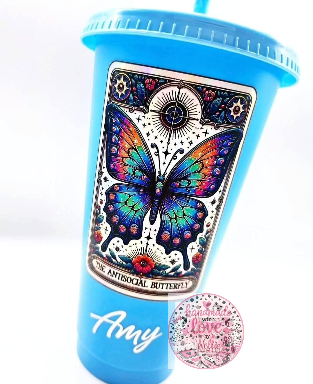 The Antisocial Butterfly Tarot Card Tumbler/Cold Cup