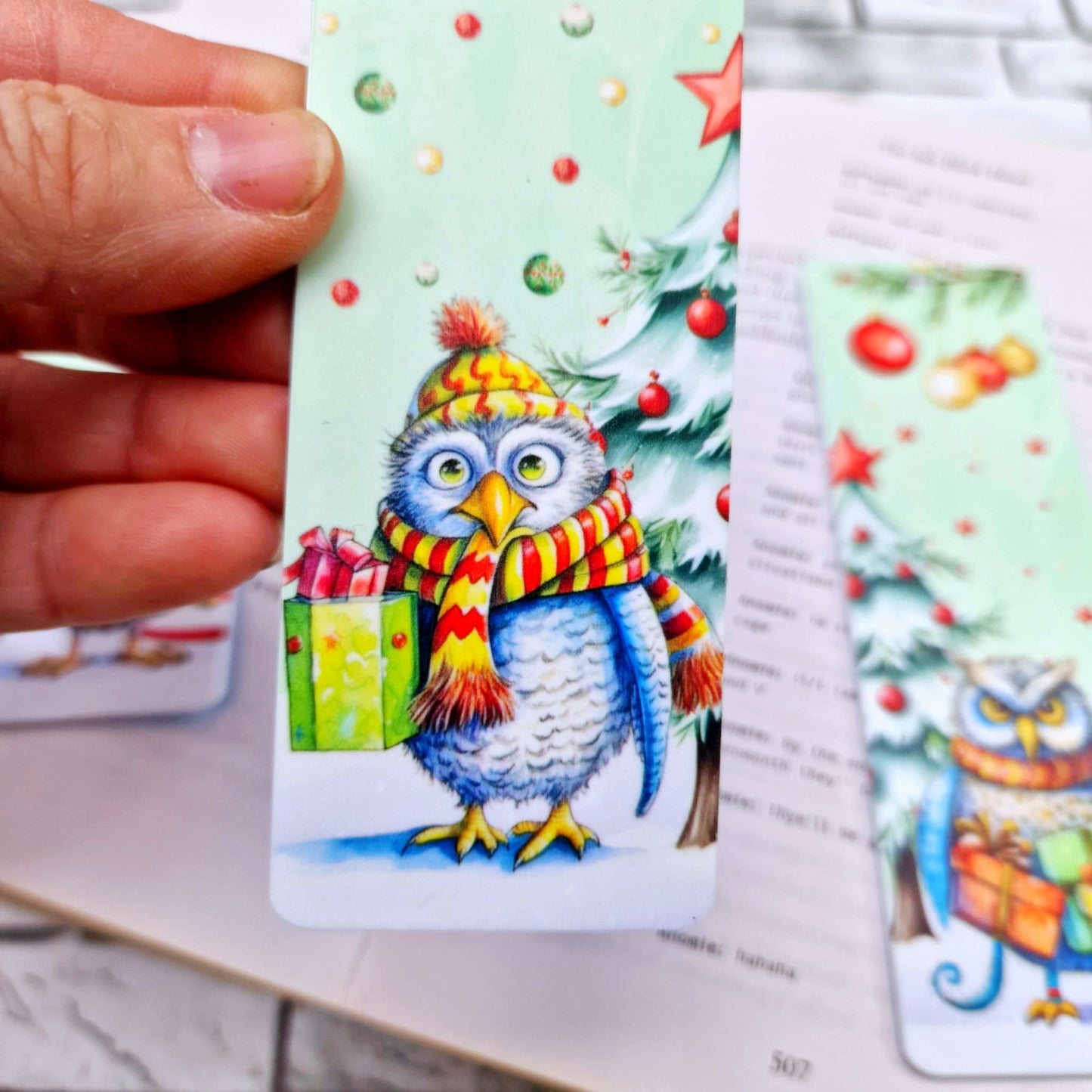 Christmas Owls Bookmarks