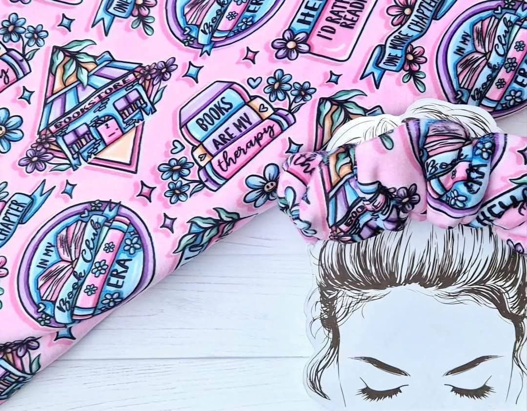 Pink Bookish Handmade Scrunchie