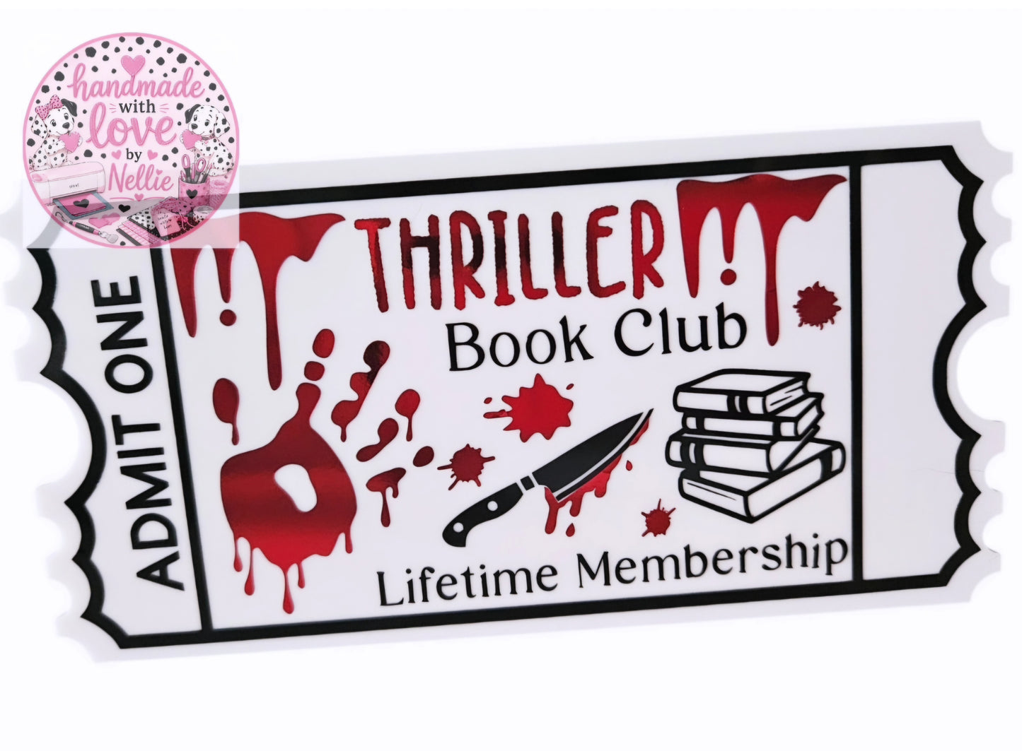 Thriller Book Club Bookish Acrylic Ticket