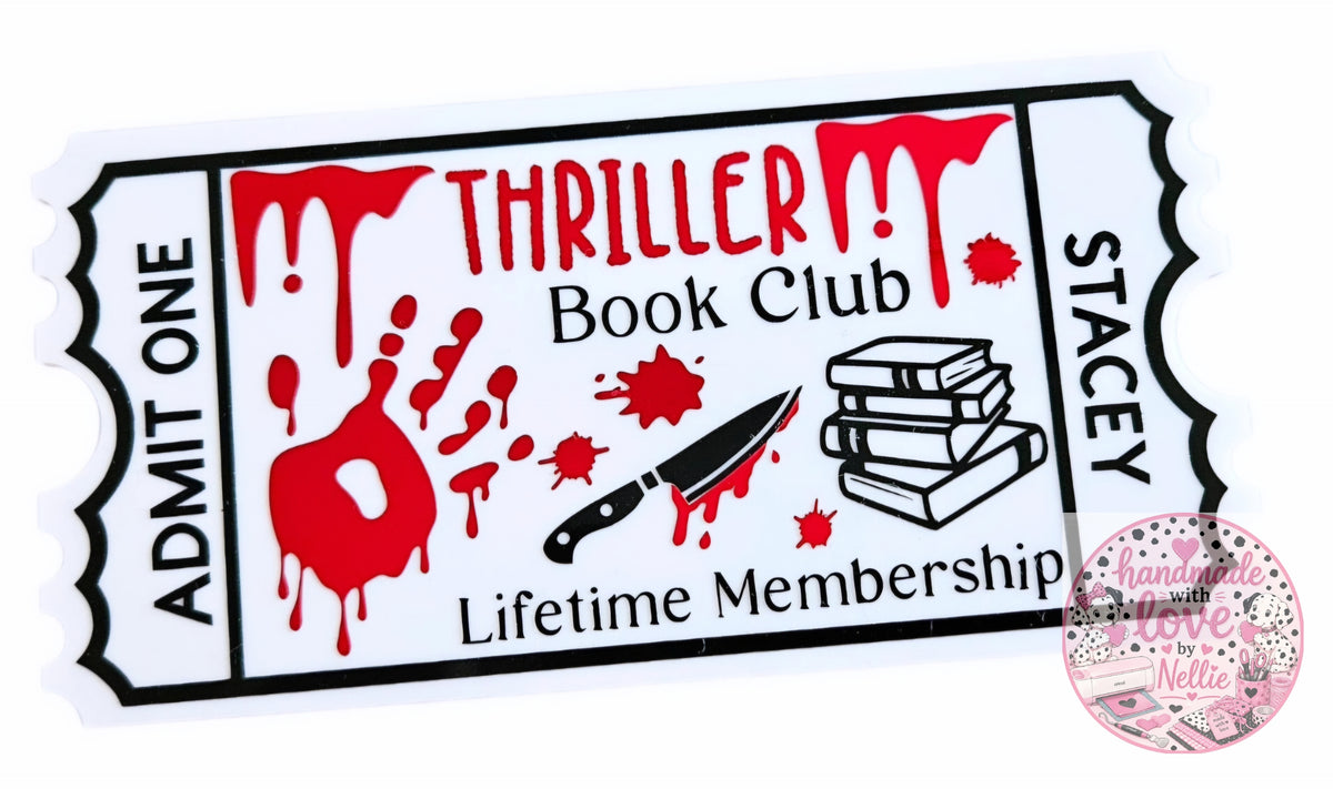 Thriller Book Club Bookish Acrylic Ticket