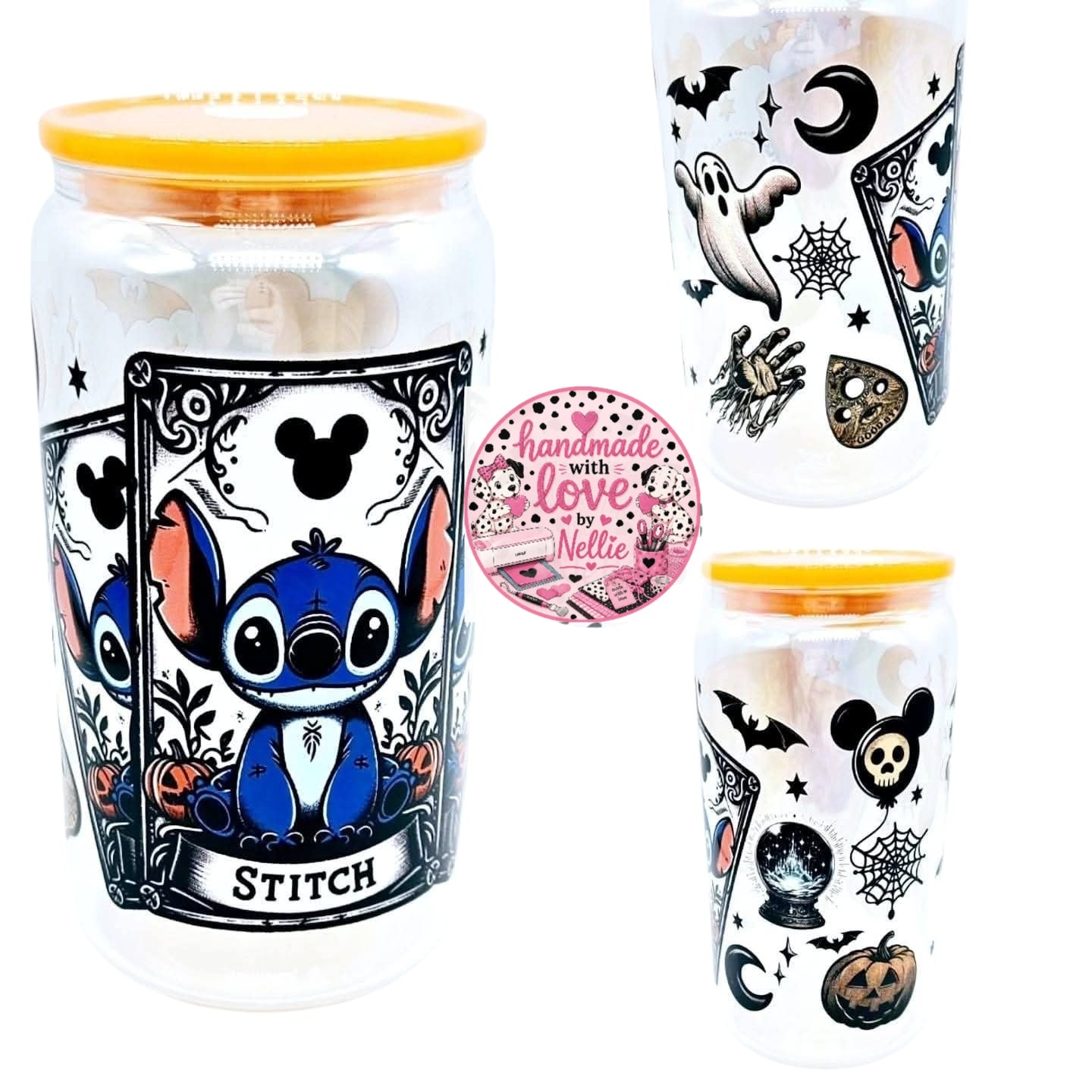 Tarot Card Stitch Glass Can