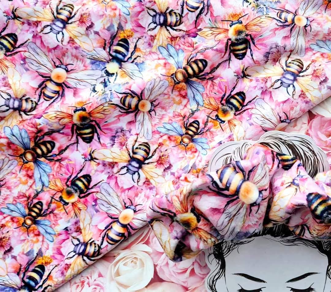 Vibrant Bees Handmade Scrunchie