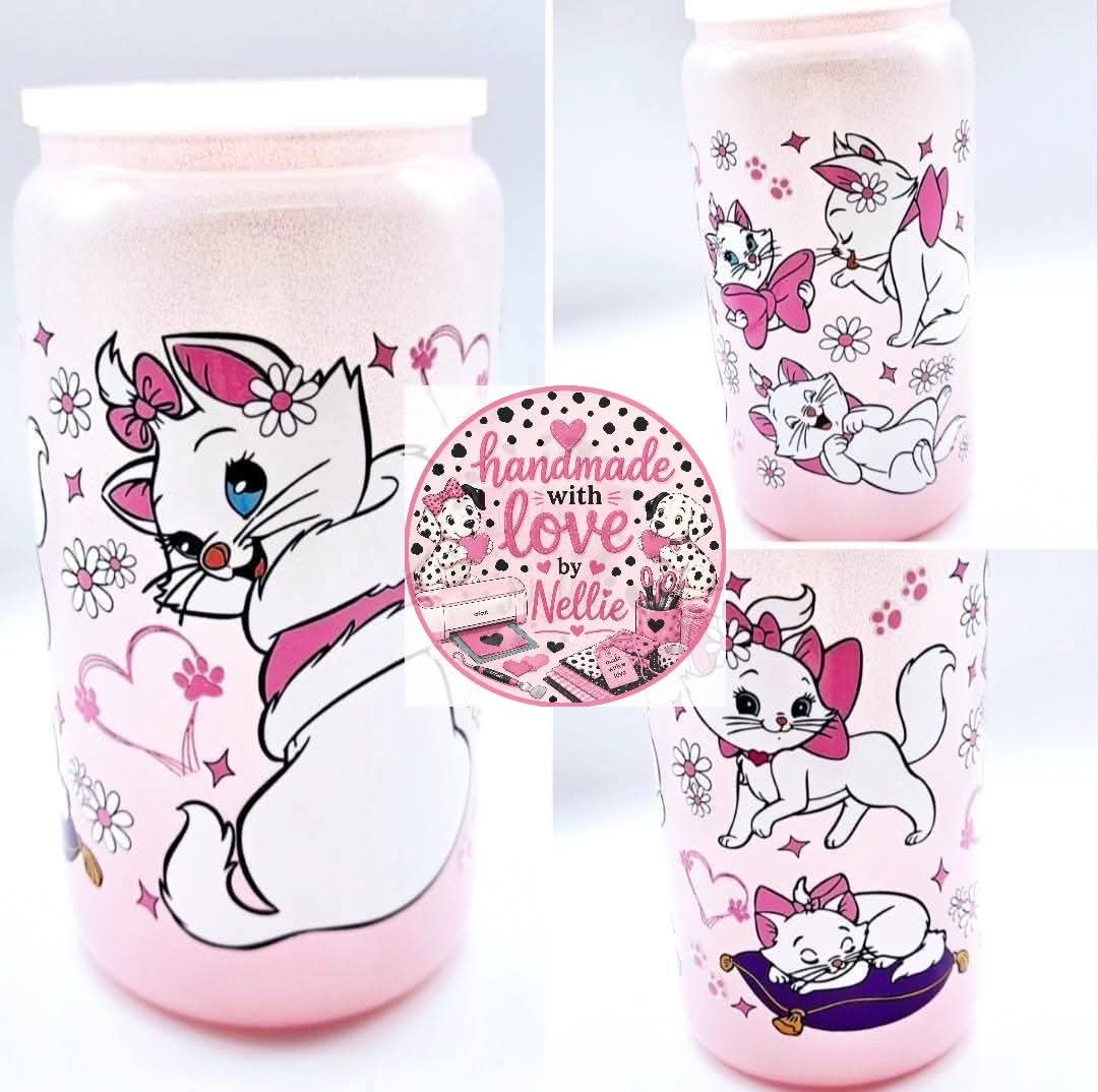 Marie Cat Glass Can