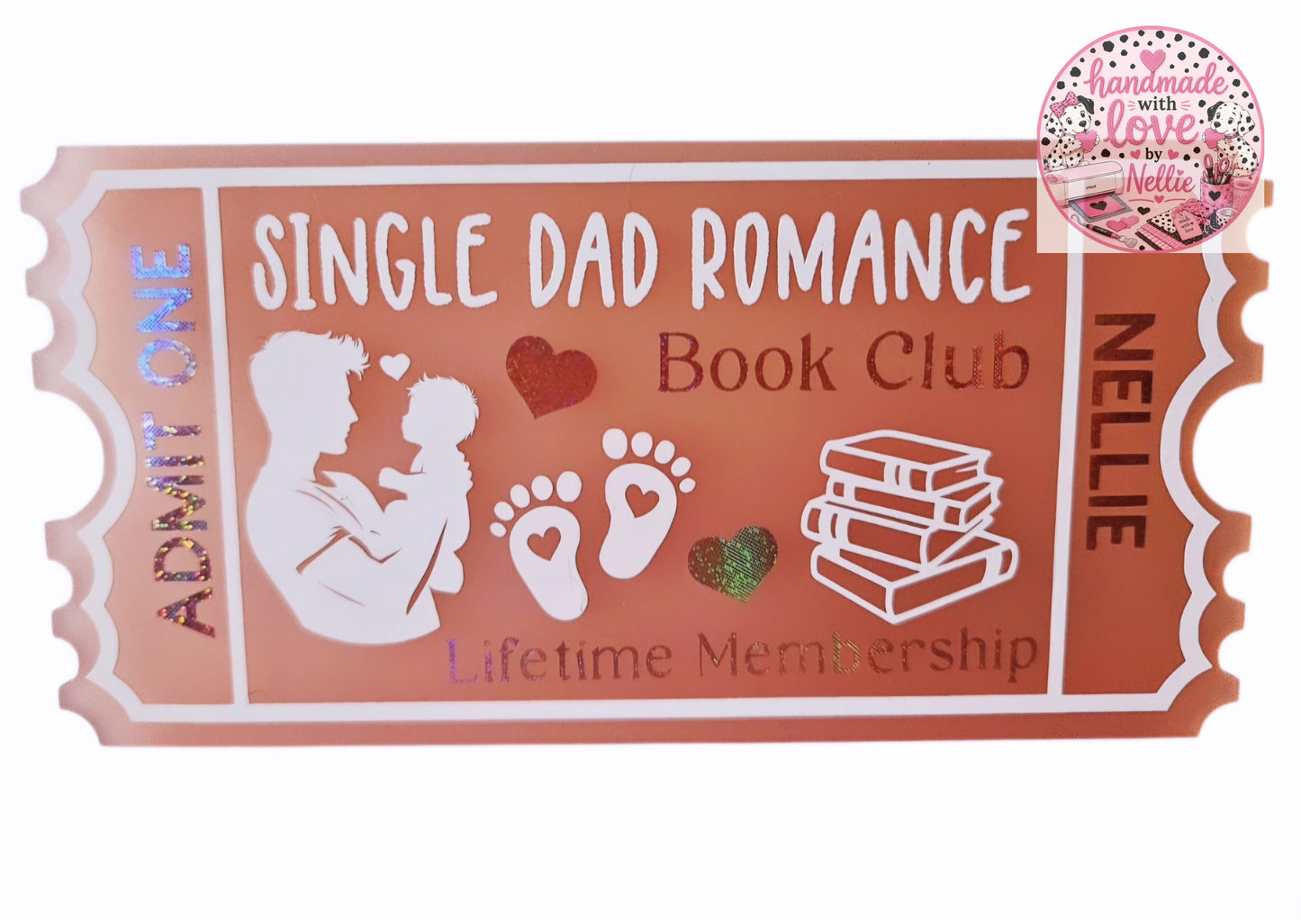Single Dad Romance Book Club Bookish Acrylic Ticket