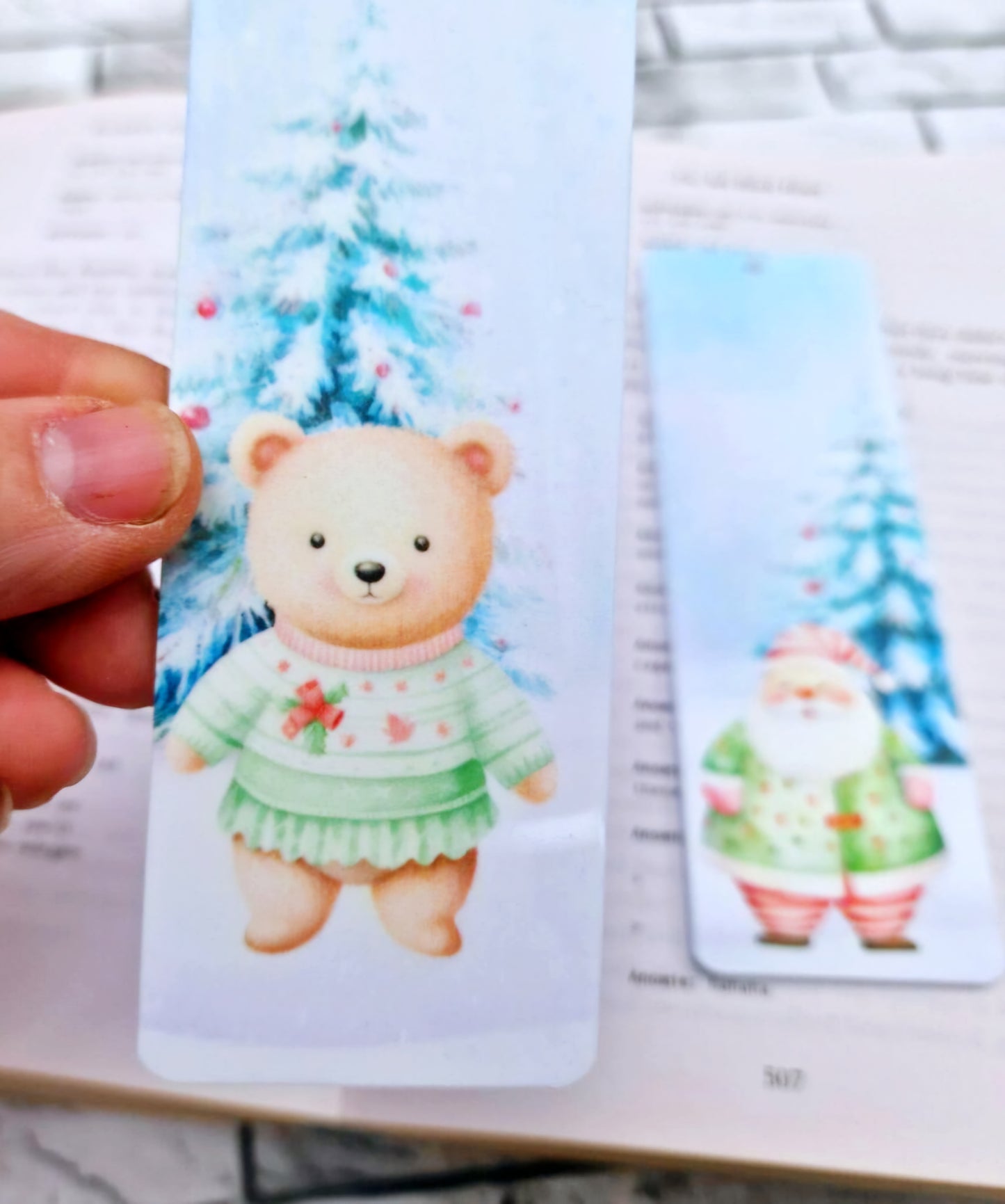 Pastel Sky Christmas Bookmarks