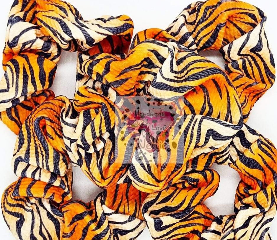 Tiger Print Handmade Scrunchie