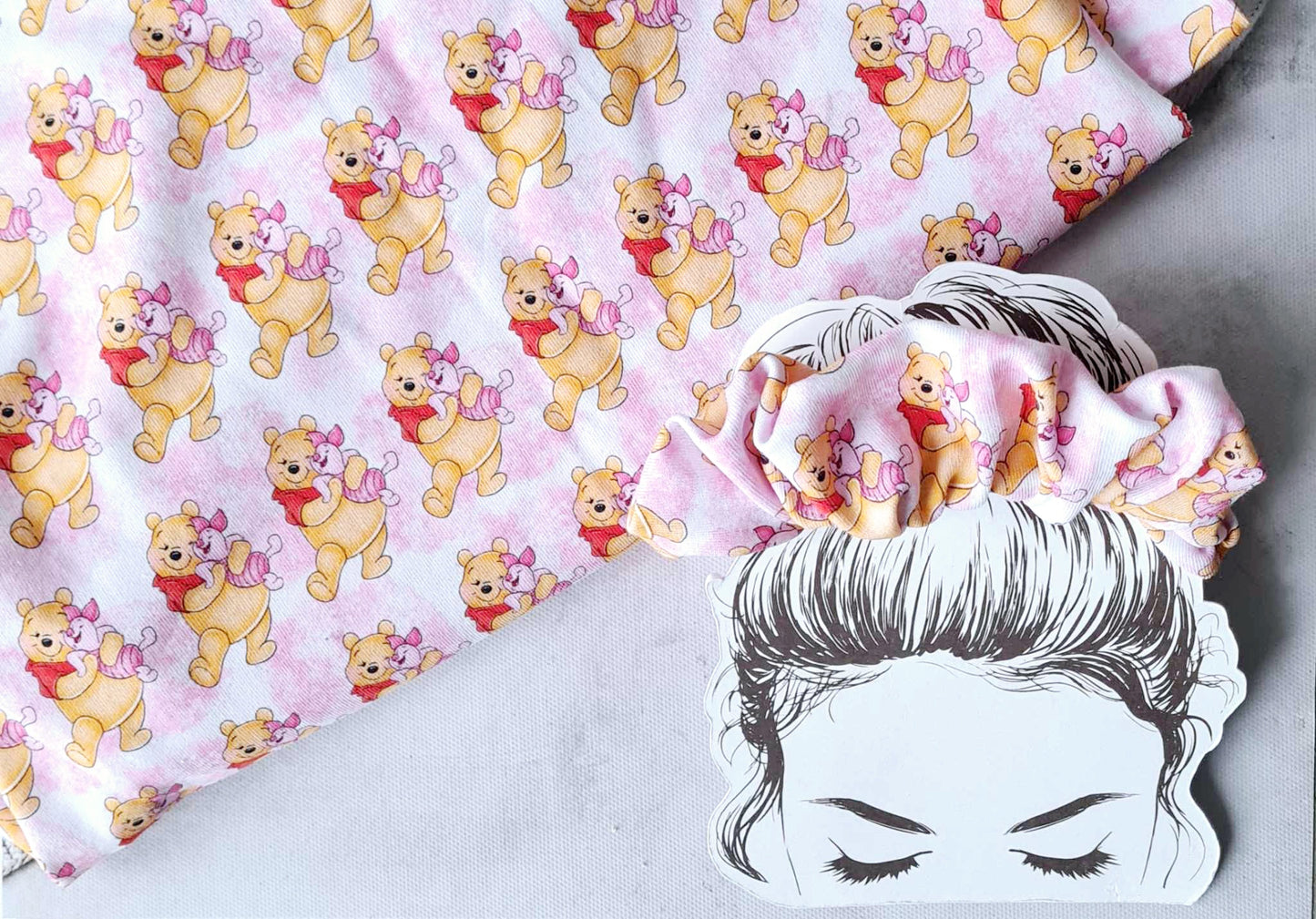 Winnie/Piglet Handmade Scrunchie