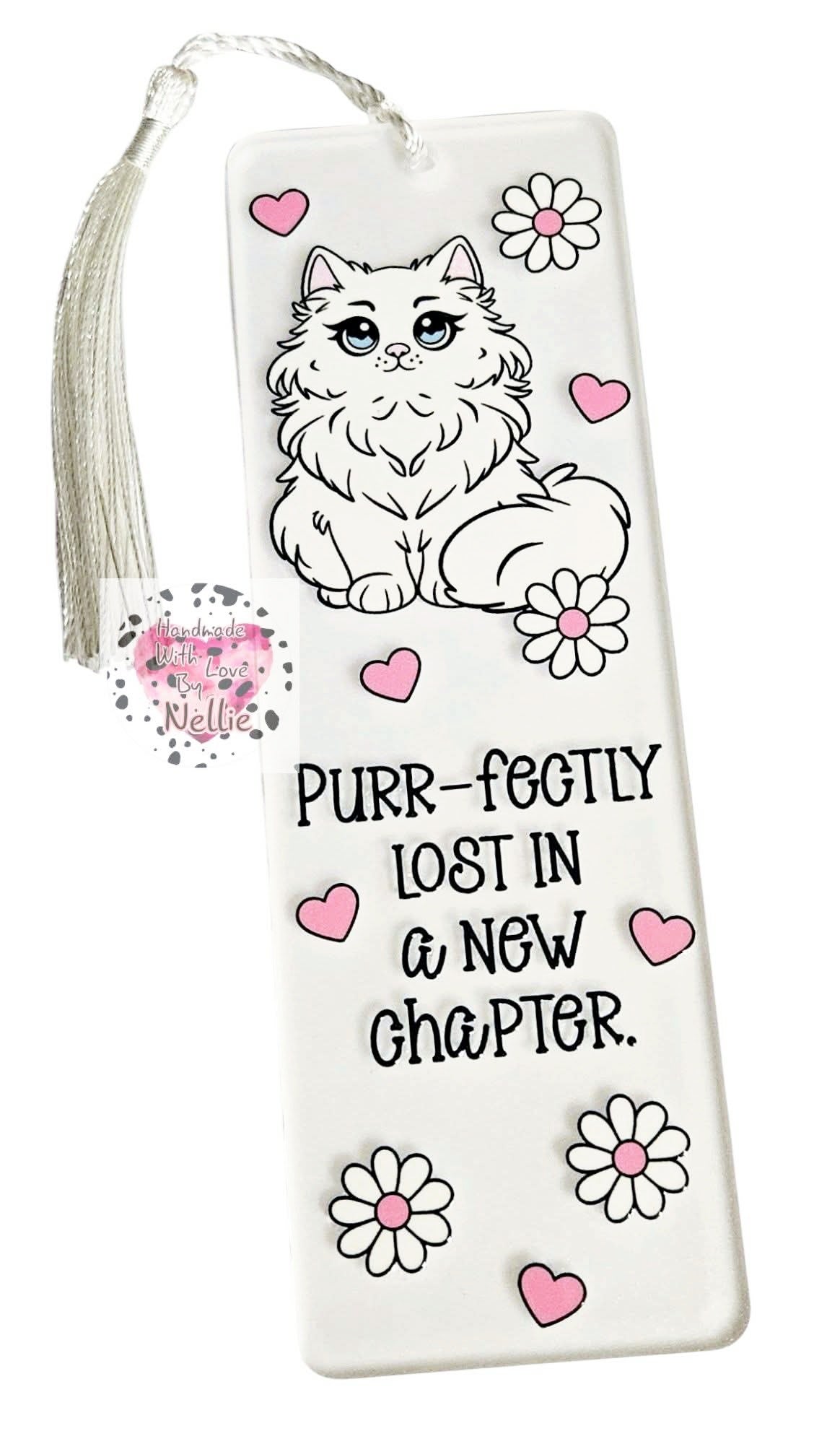 Purr-Fectly Lost In a New Chapter Acrylic Bookmark