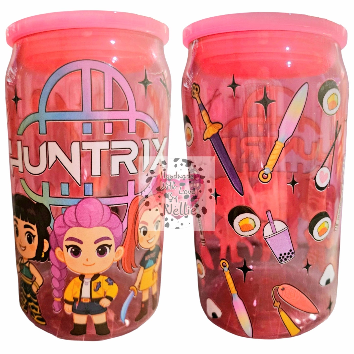 Huntrix Demon Hunters 16oz Acrylic Plastic Can