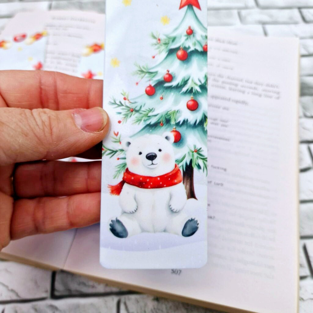 Red/Gold Bauble Christmas Bookmarks