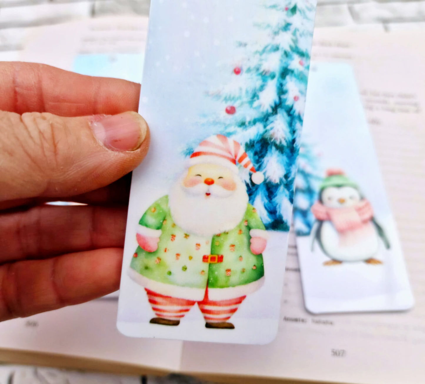 Pastel Sky Christmas Bookmarks