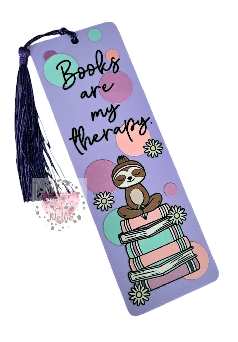 Books are My Therapy Sloth Bookmark