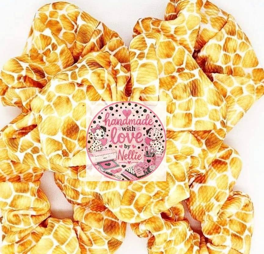 Giraffe Print Handmade Scrunchie
