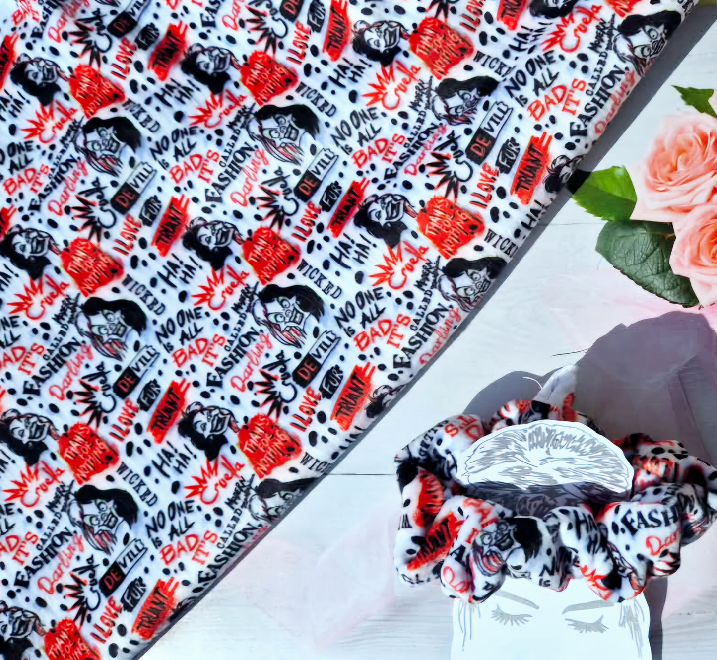 Cruella De Vil Handmade Scrunchie
