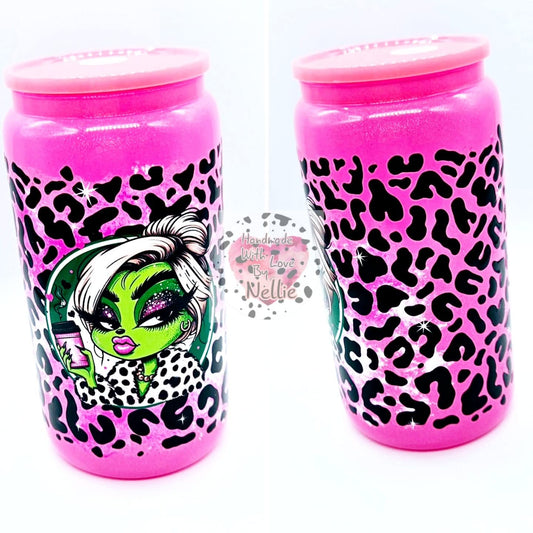 Sassy Grinch Glass Can