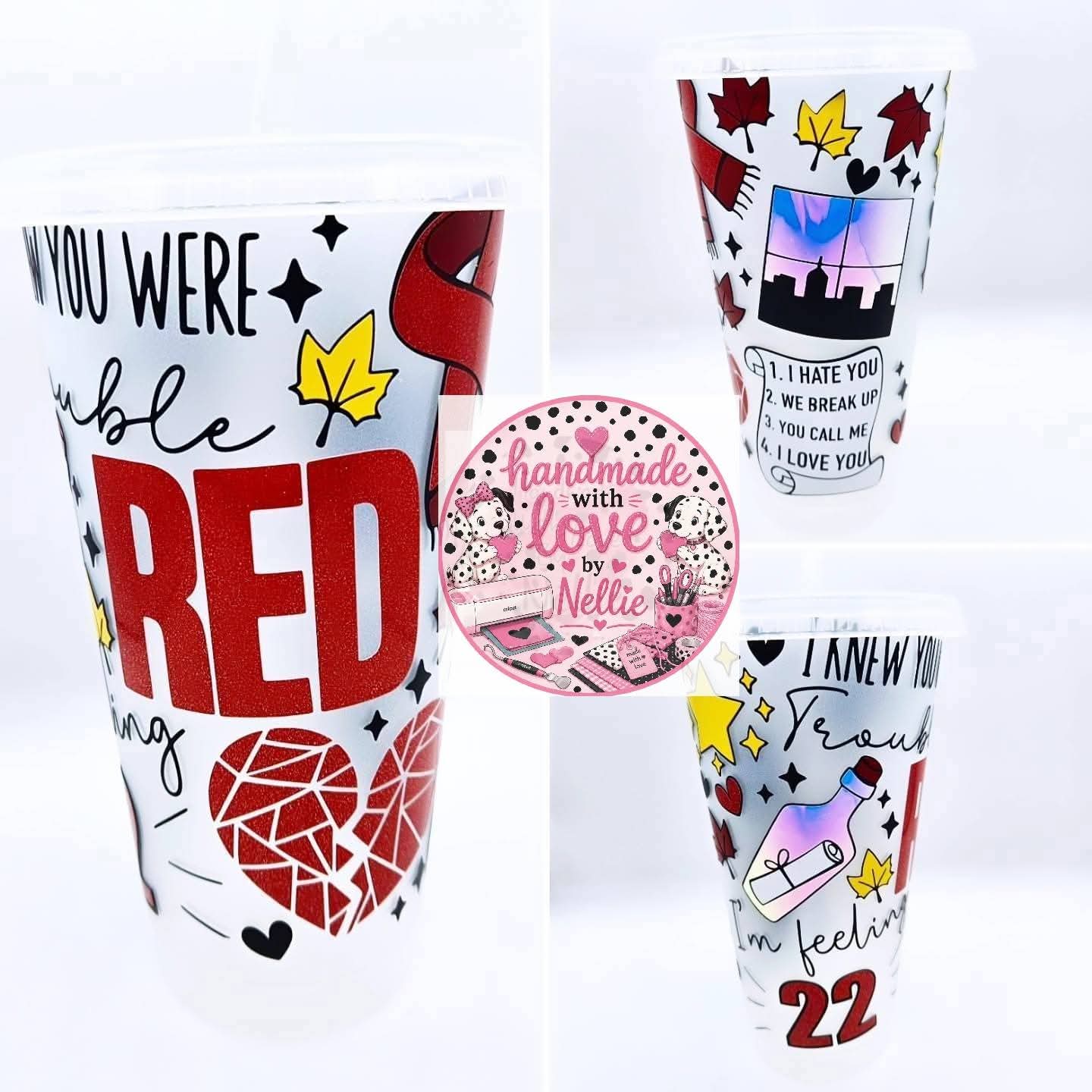 Taylor Swift Red Album Inspired 24oz Cold Cup