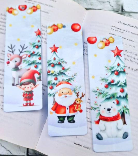 Red/Gold Bauble Christmas Bookmarks