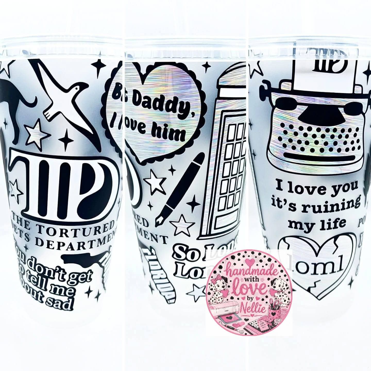 Taylor Swift TTPD Album Inspired 24oz Cold Cup