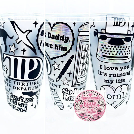Taylor Swift TTPD Album Inspired 24oz Cold Cup