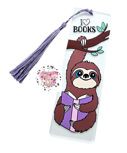 I Love Books Sloth Bookmark