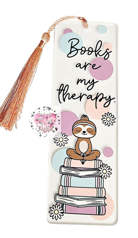 Books are My Therapy Sloth Bookmark