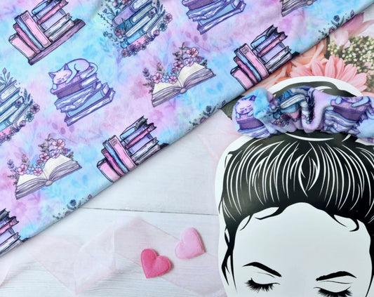 Purple/Blue Cute Bookish Handmade Scrunchie