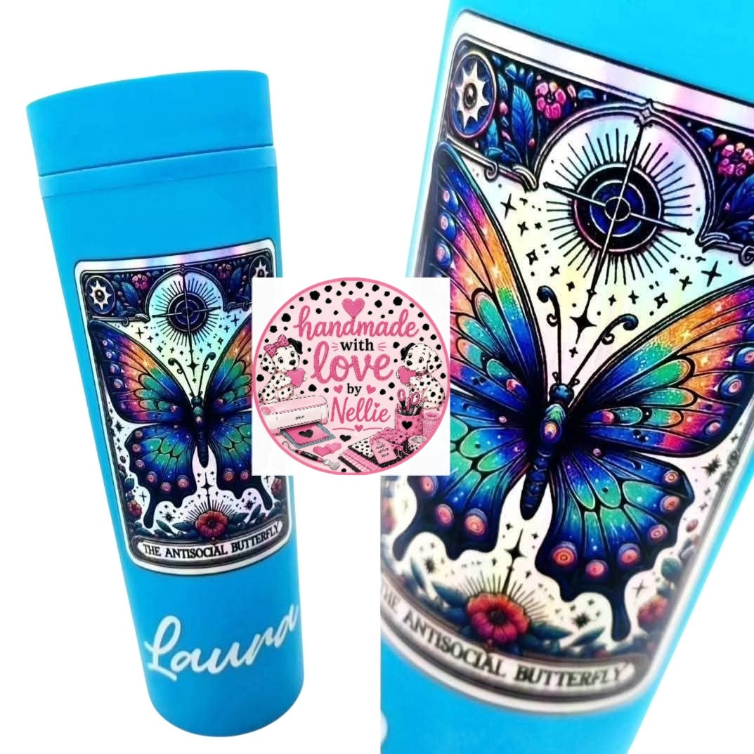 The Antisocial Butterfly Tarot Card Tumbler/Cold Cup