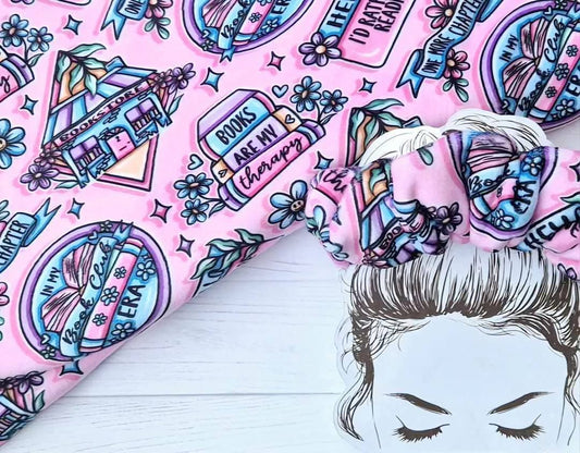 Pink Bookish Handmade Scrunchie
