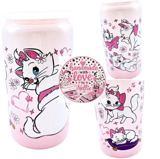 Marie Cat Glass Can