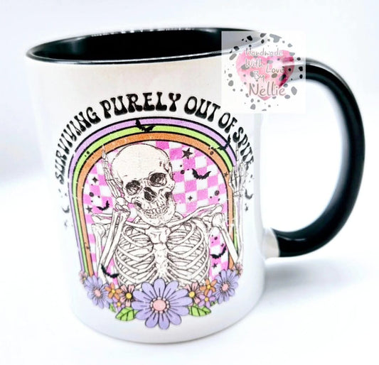 Surviving Purely Out of Spite Skull Mug