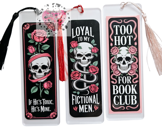 Dark Romance Skull Bookmarks