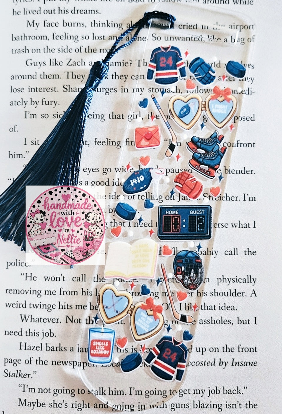 Hockey Romance Acrylic Bookmark