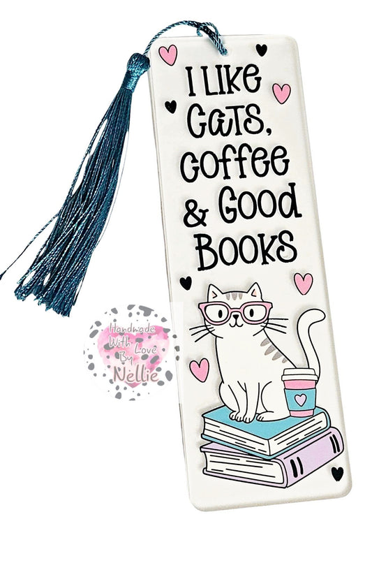 Cats, Coffee & Good Books Bookmark