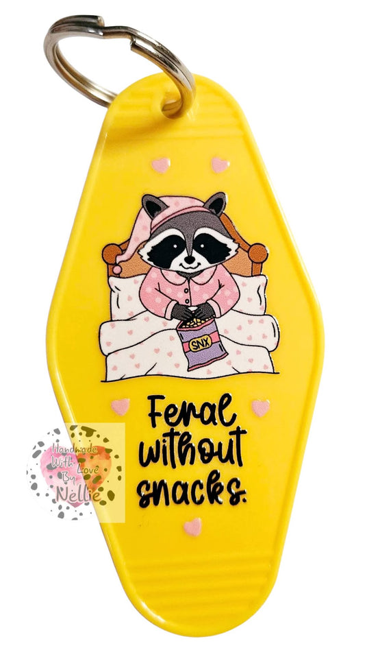 Feral Without Snacks Keyring