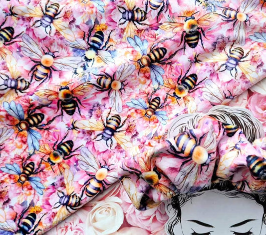 Vibrant Bees Handmade Scrunchie