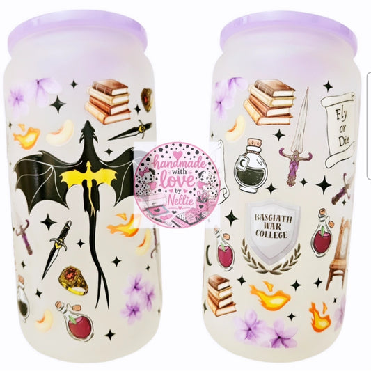 Fourth Wing Inspired Glass Can