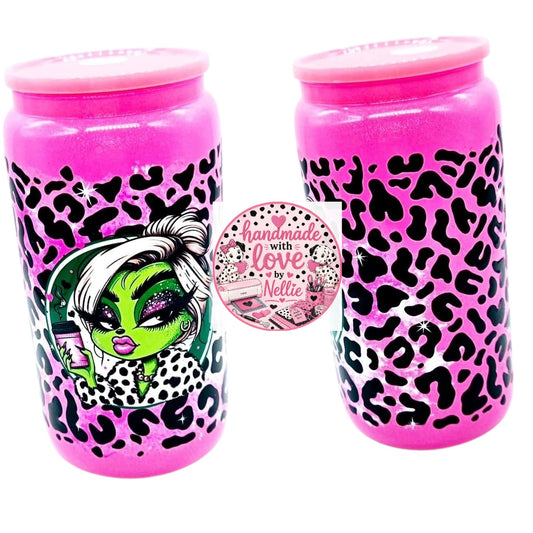 Sassy Grinch Glass Can