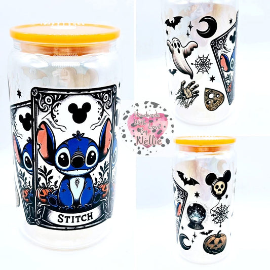 Tarot Card Stitch Glass Can