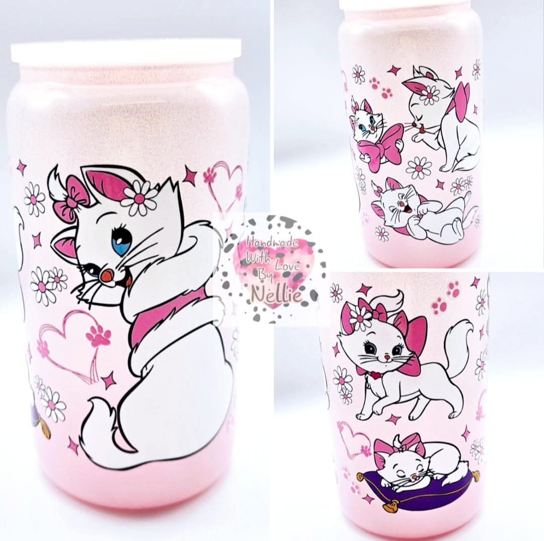 Marie Cat Glass Can