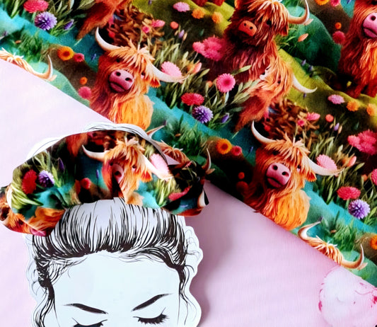 Highland Cow Handmade Scrunchie
