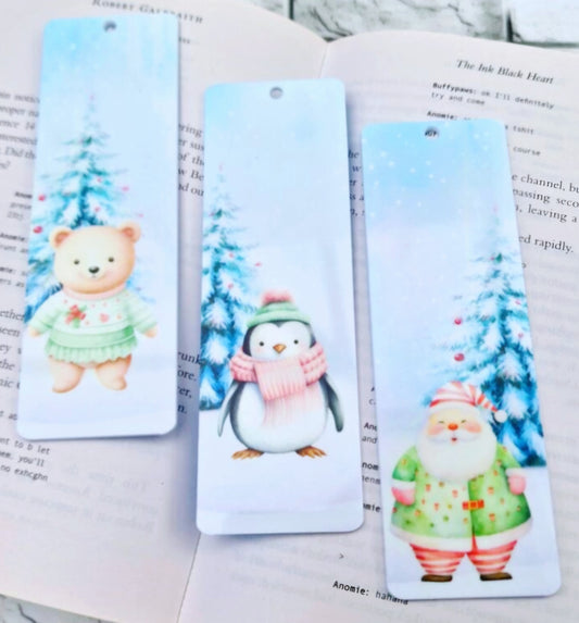 Pastel Sky Christmas Bookmarks