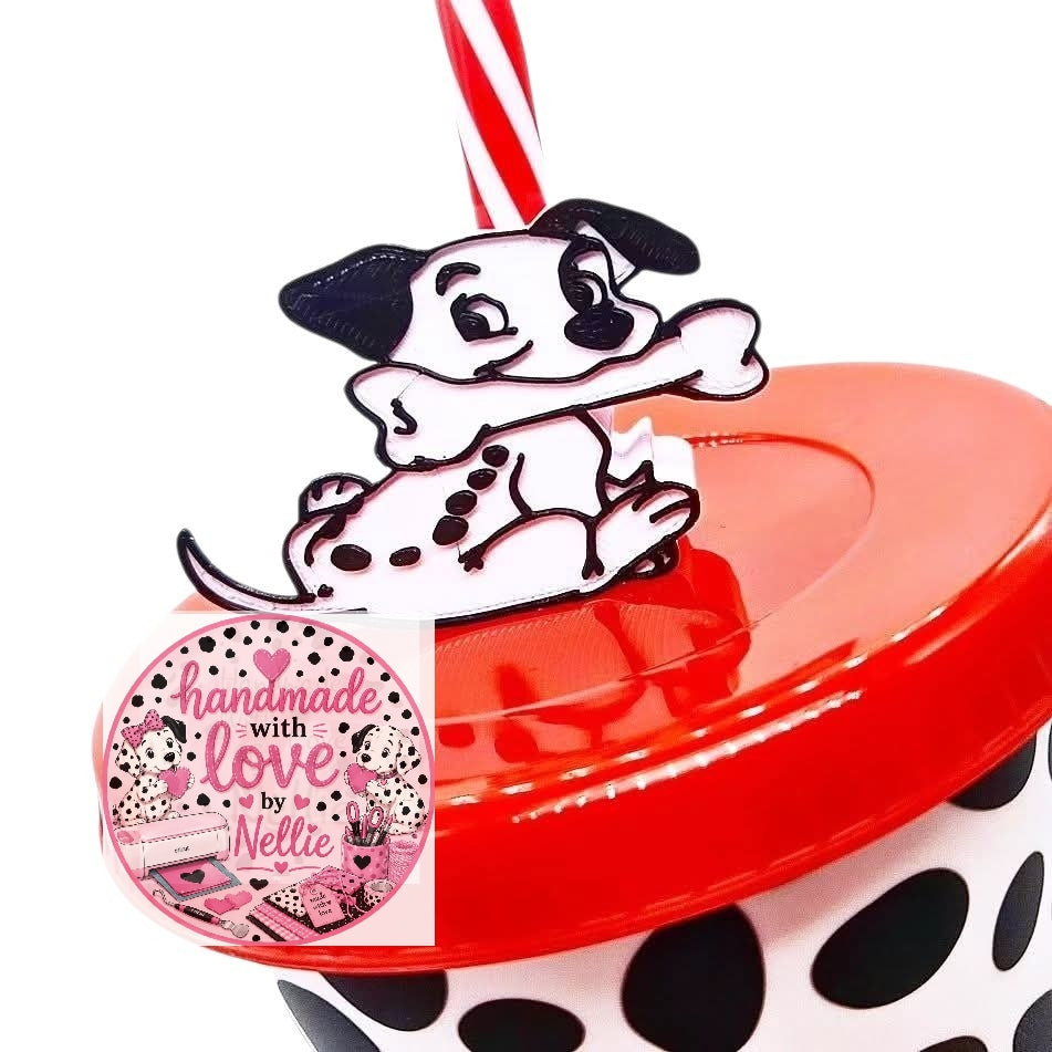 Dalmatian Puppy Straw Topper (3D-Printed)