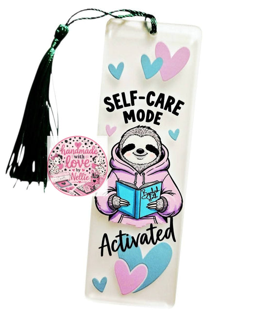 Self-Care Mode Sloth Acrylic Bookmark