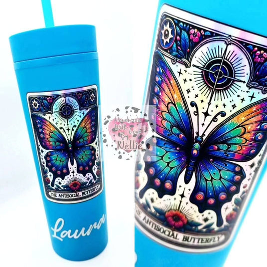 The Antisocial Butterfly Tarot Card Tumbler/Cold Cup