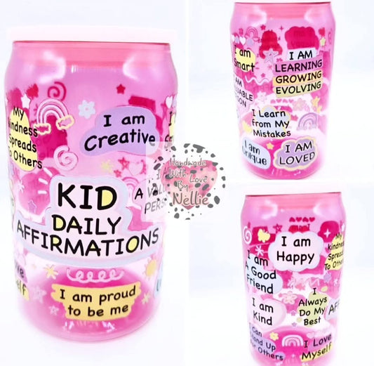 Kid Daily Affirmations 16oz Acrylic Plastic Can