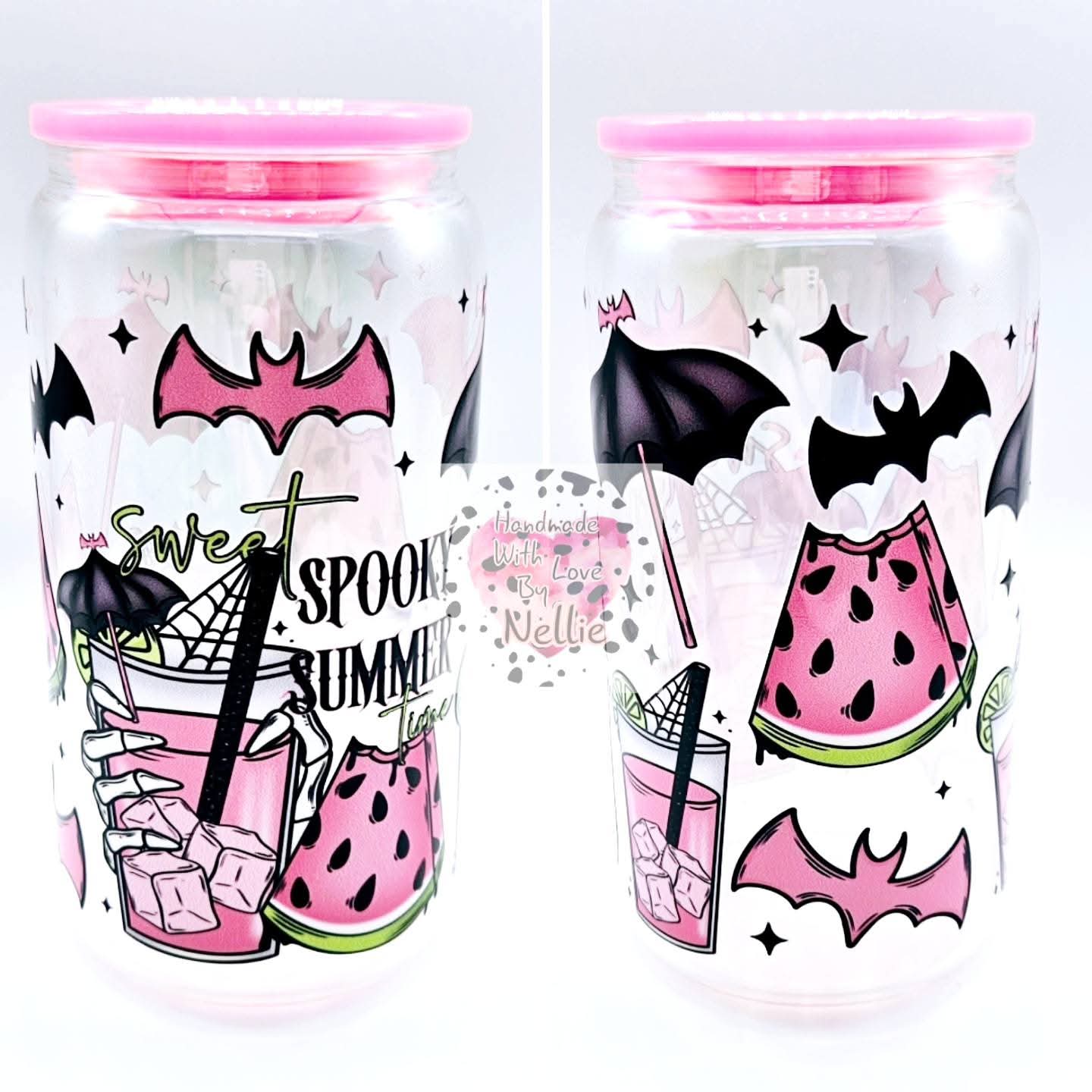 Sweet Spooky Summer Glass Can