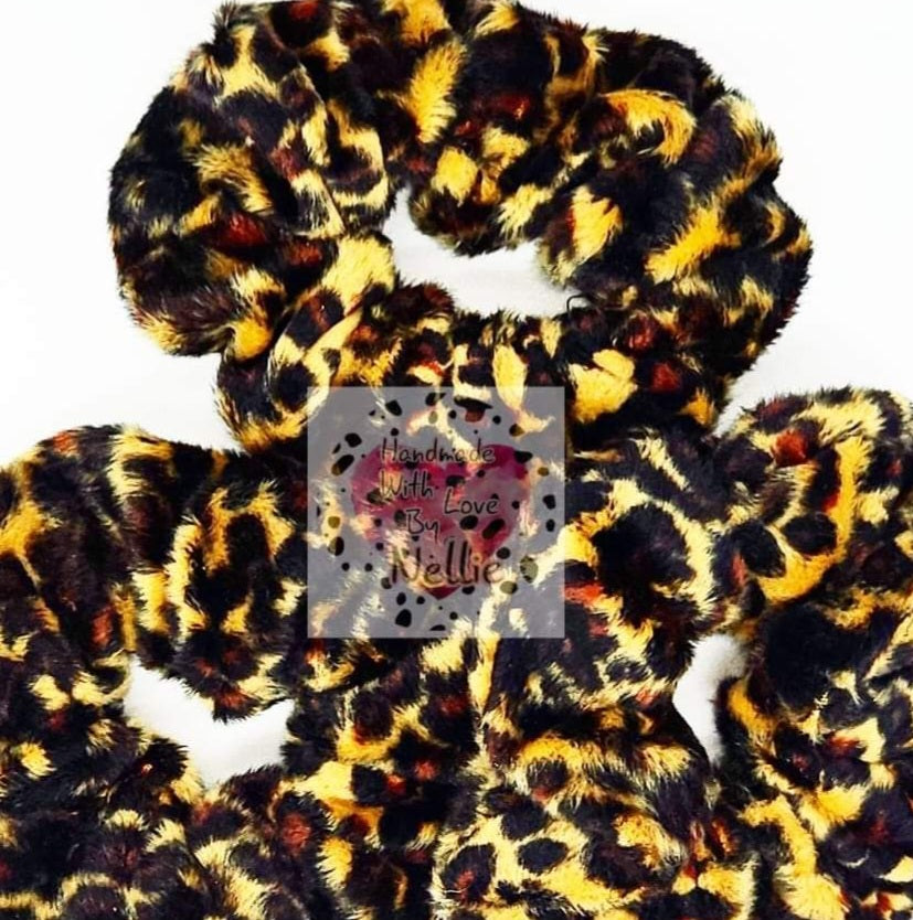 Leopard Print Handmade Scrunchie