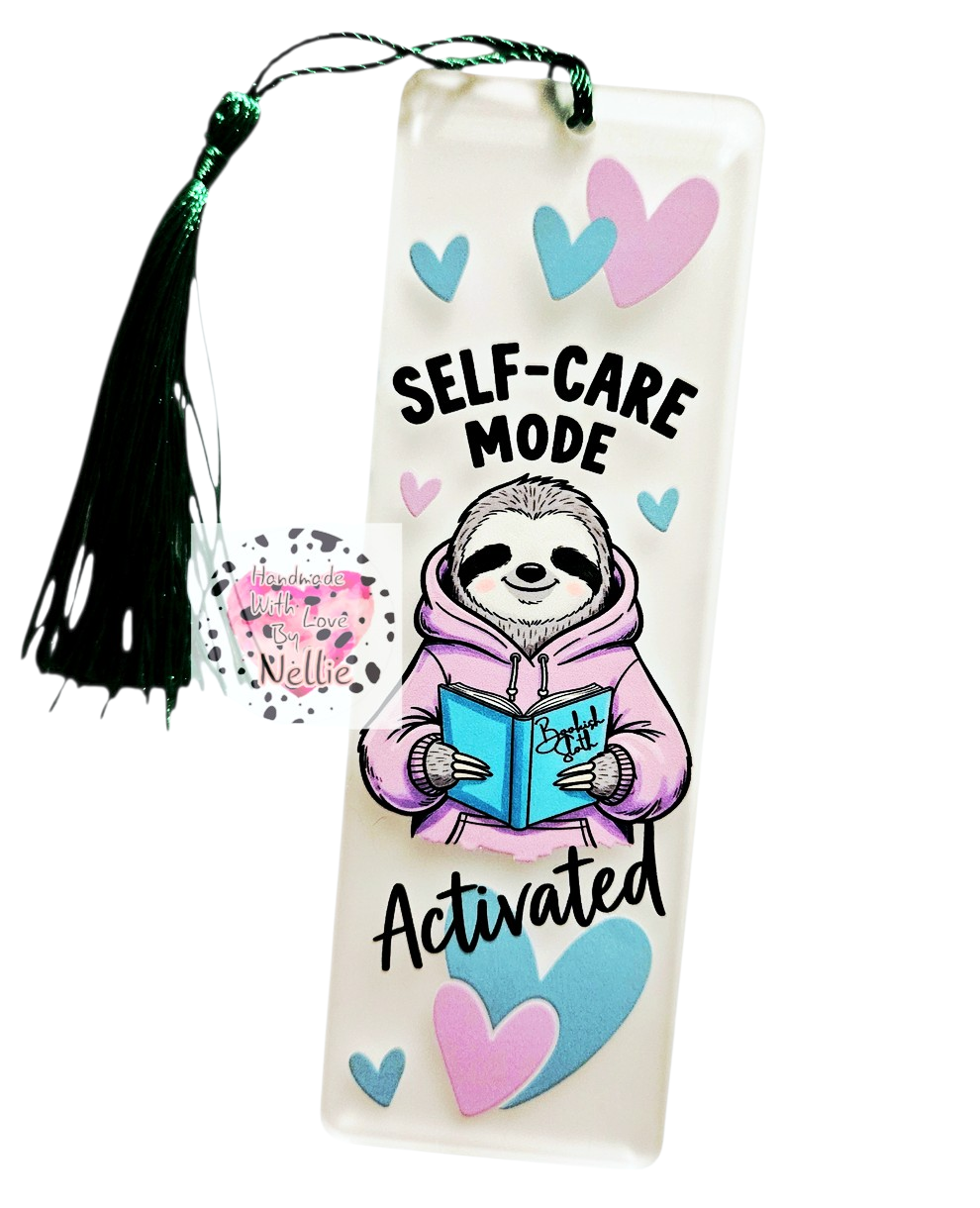 Self-Care Mode Sloth Acrylic Bookmark