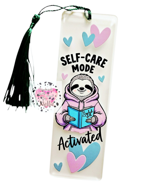 Self-Care Mode Sloth Acrylic Bookmark